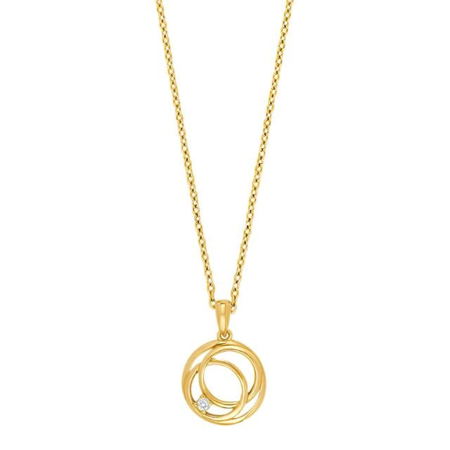 Siersbøl vedhæng i 14 kt guld med 0,015 ct diamant